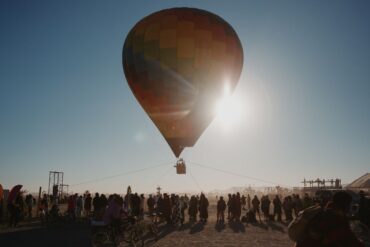Hot Air Balloon DJ Set at Looners Camp at Burning Man