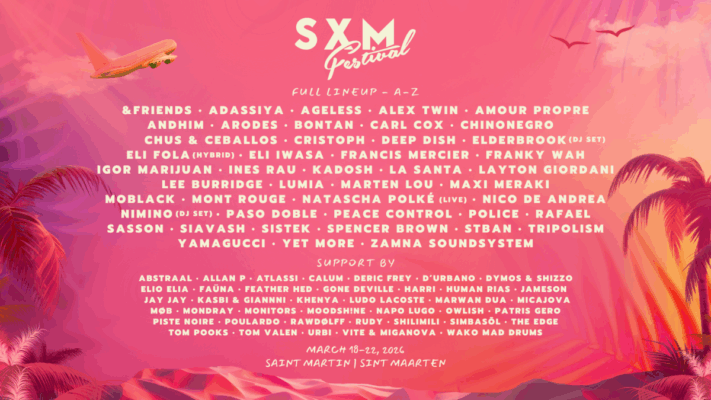 SXM Festival 2026 - artists